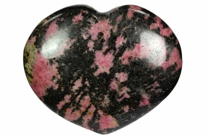 Polished Rhodonite Heart - Madagascar #117355